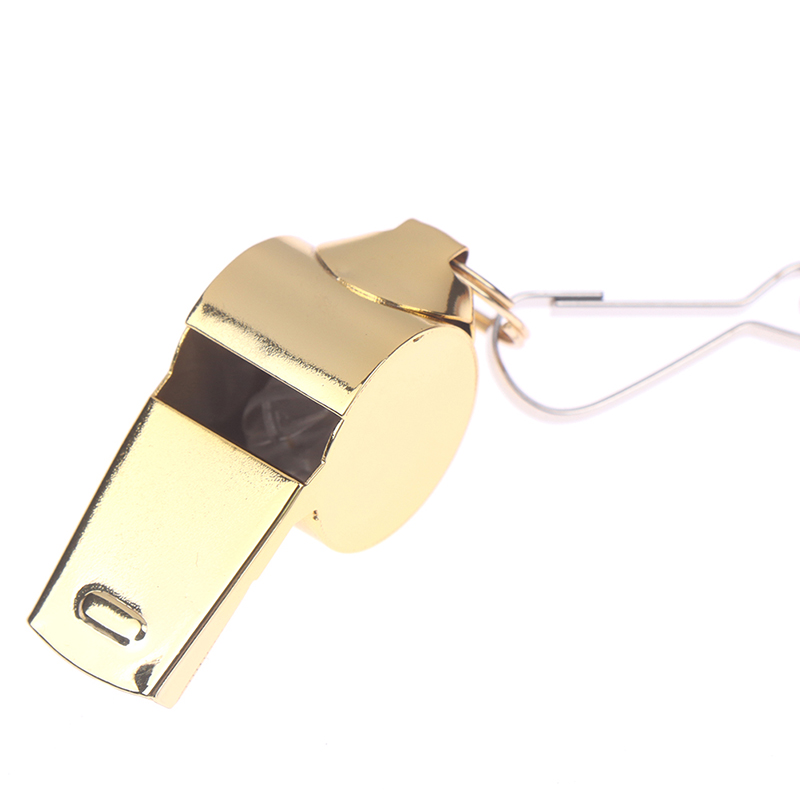 Gold Stainless Steel Whistle with Rope Lifesaving Outdoor Emergency Tool