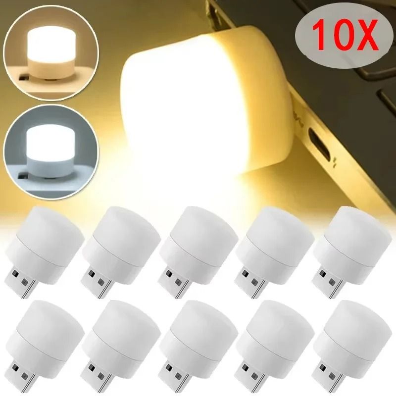 20-Piece Mini USB LED Night Light Set – Eye Protection Reading Light for Laptop, Power Bank, & Travel