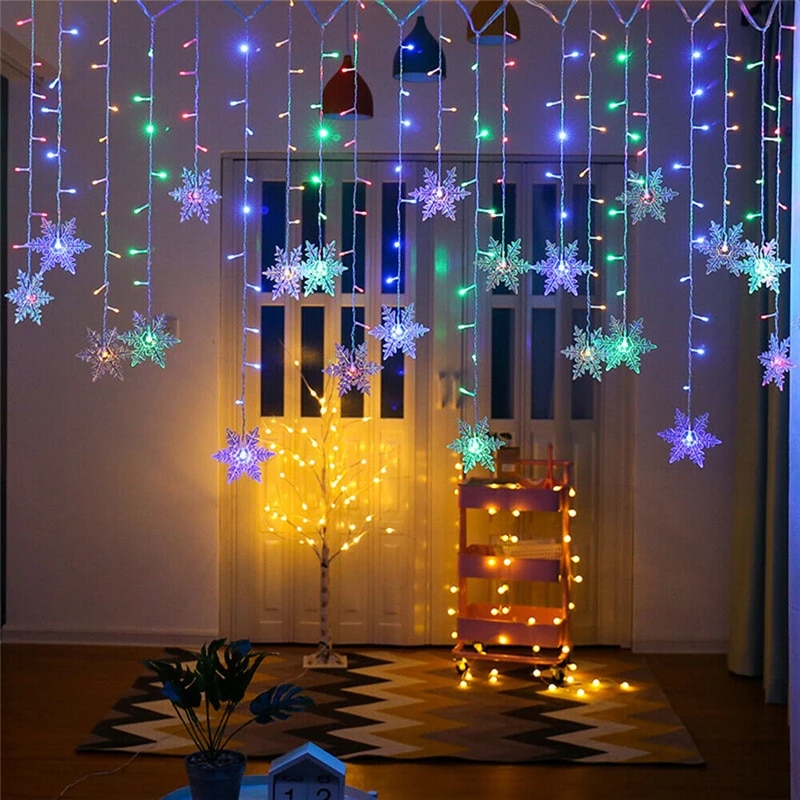 Elegant Christmas Lights: Polaris Elk Bell LED String Light Decor for Home, Room Curtains - Fairy Garland Navidad Decora