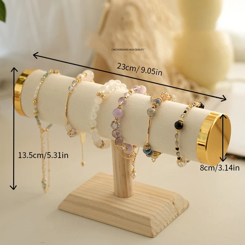 Jewelry Chain Hairband Watch Necklace Display Stand, T bar Bracelet Holder Rack, Gold Style