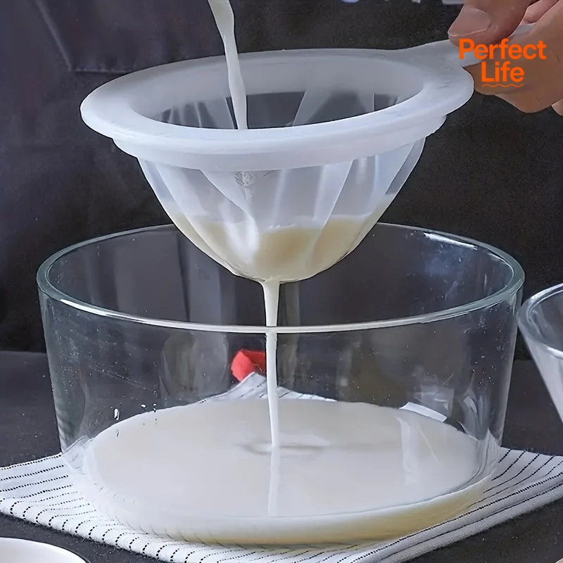 Fine Mesh Strainer Spoon Nylon Filter for Coffee Milk Soy Yogurt Mesh Kitchen Tool