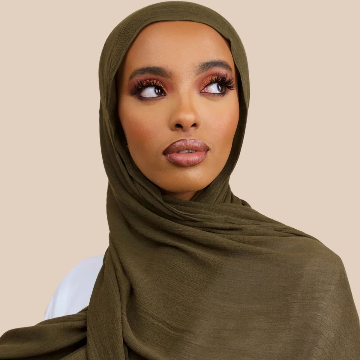 Big-Size Crinkle Rayon Hijab, Solid Muslim Scarf & Shawl, New Arrival Islamic Turban Headscarf Wraps Foulard