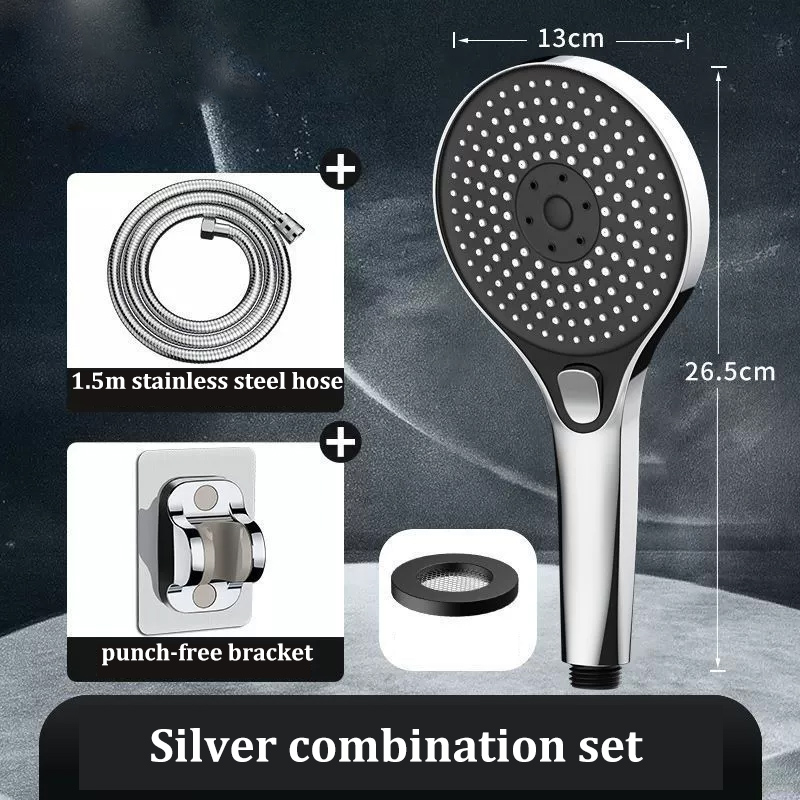 High-pressure Three-speed Shower Head with Large Panel Super Powerful Universal Bathroom Shower Head Combination Set