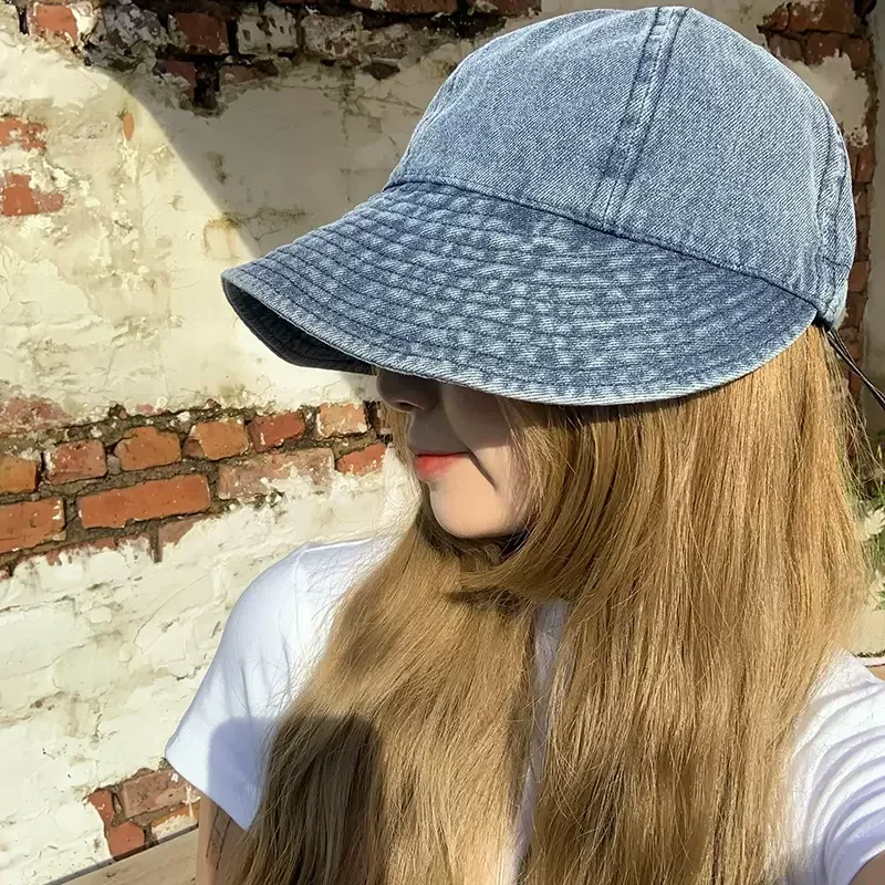 Adjustable Summer Sun Cowboy Hat, Foldable Wide Brim Women Bucket Hat, UV Protection Panama Ponytail Cap for Outdoor