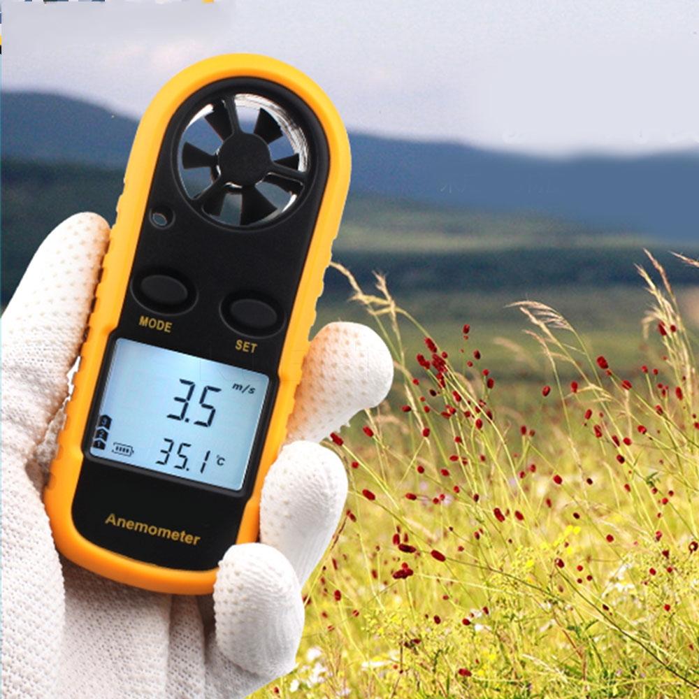 Pocket Digital Anemometer, Wind Speed Meter, Temperature Tester, Lcd Back Light Display