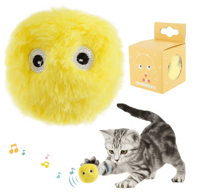 Interactive Cat Toy Balls Smart Plush Chirping Pet Play Set