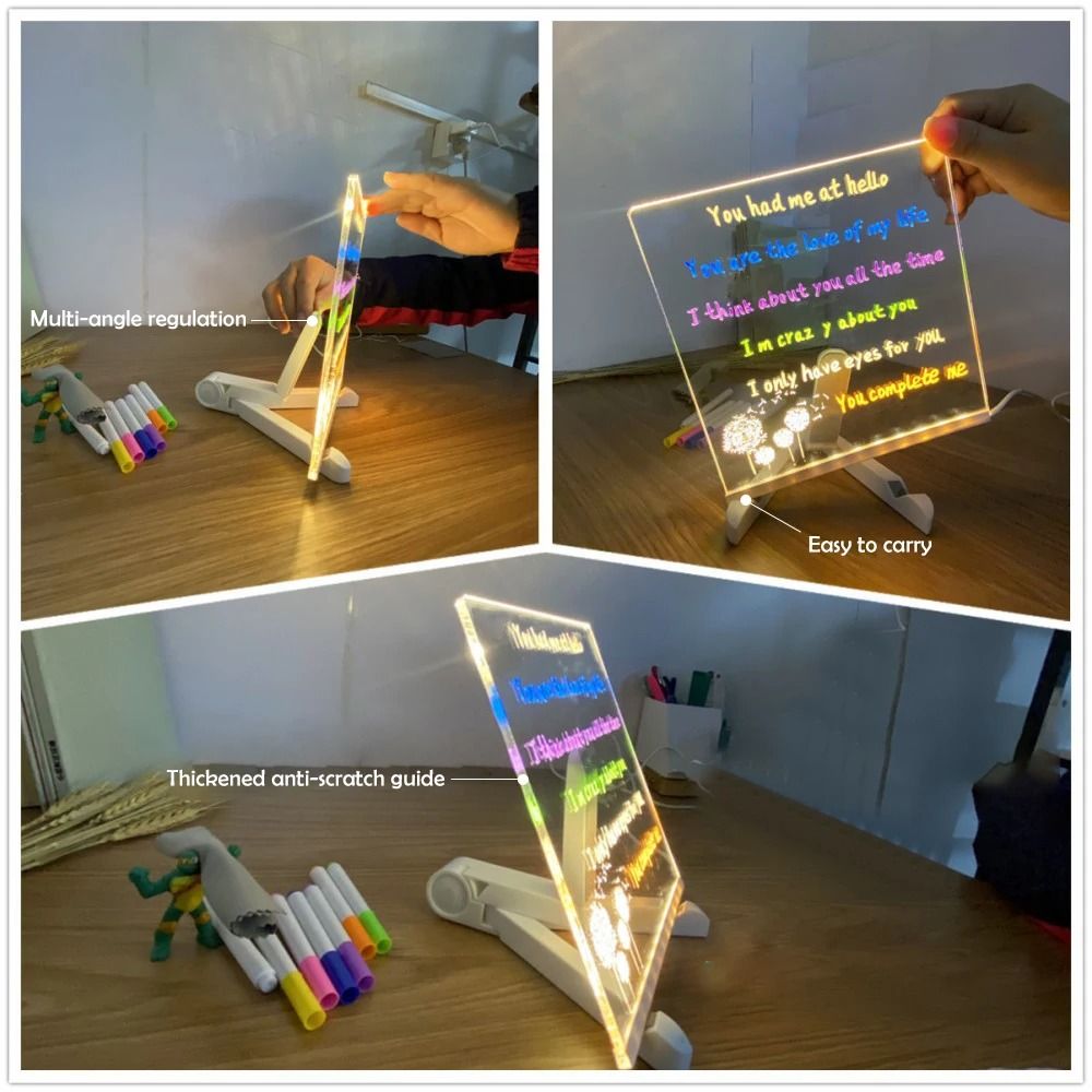 DIY Acrylic LED Glowing Message and Drawing Board