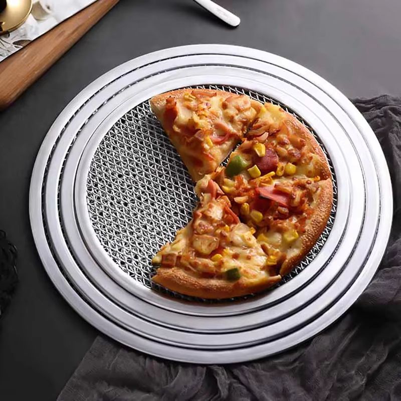 BBQ Grill Netting Toast Bread Baking Tray 8-13 Inches Multi-functional Nonstick Pizza Pan and Barbecue Plate