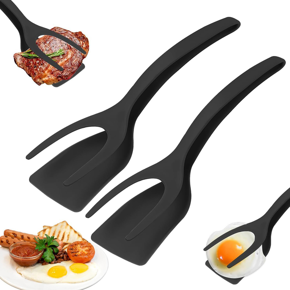Egg Flipper Spatula Tongs for Non Stick Pans Pancakes Fish and Omelets