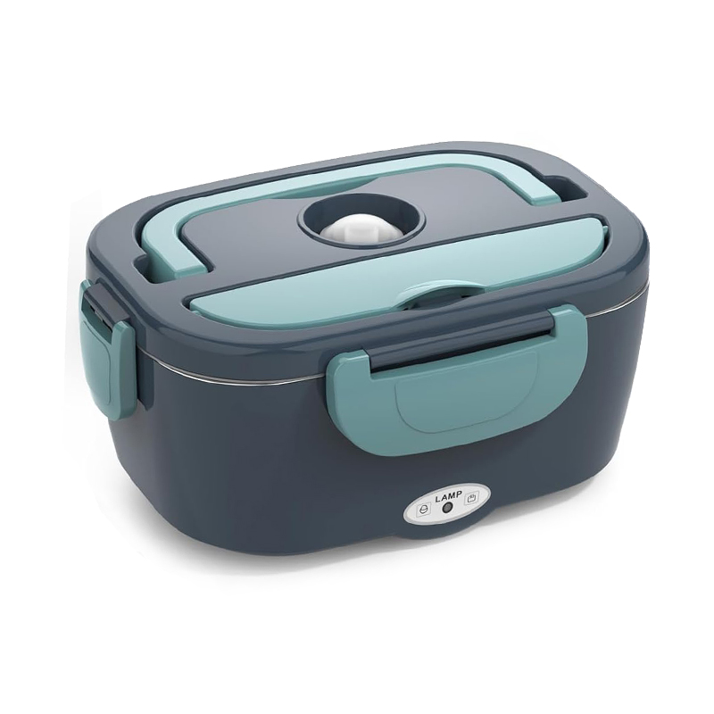 Electric Heating Lunch Box, Stainless Steel Food Warmer Container, Car Truck Office Heater, Black Set
