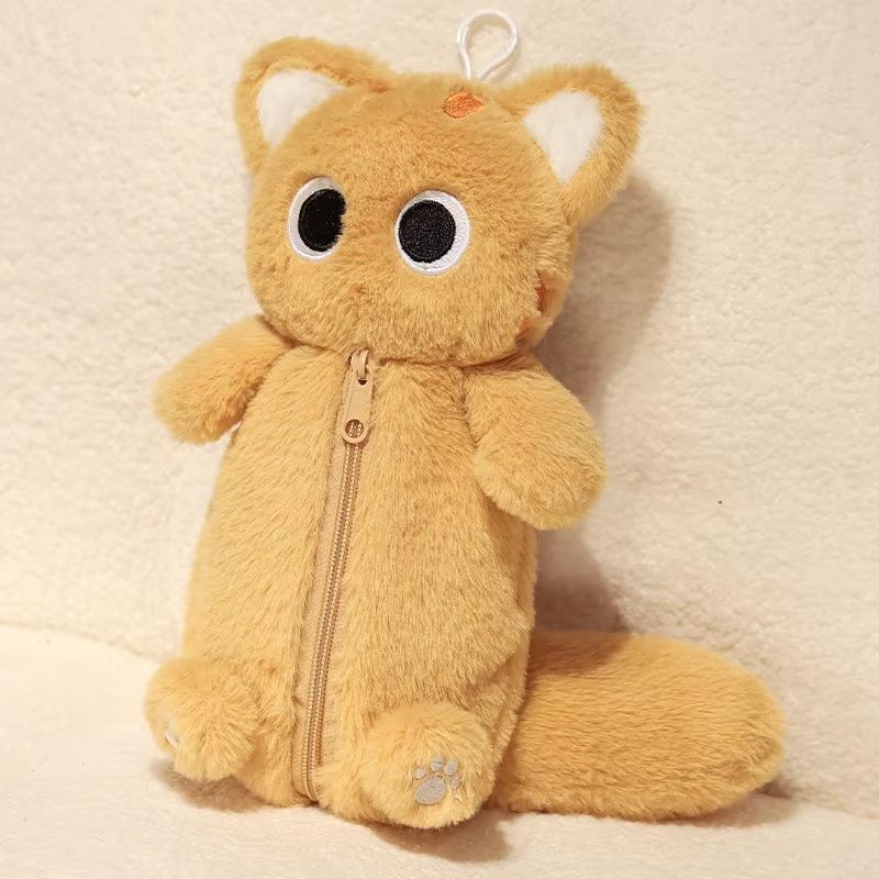 Siamese Cat Plush Pencil Case Large Capacity Stationery Bag