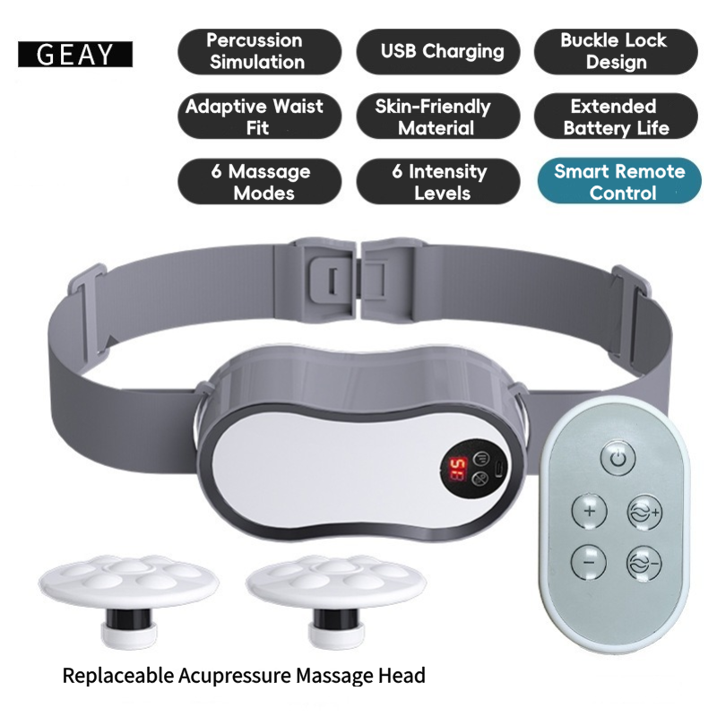 Back Relaxation Massager, Electric Lumbar Belt, Vibration & Tapping, Rechargeable Percussion Therapy, Remote Controlled