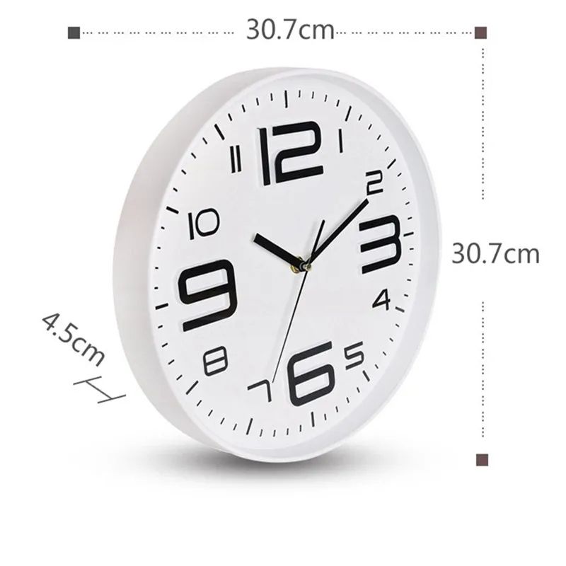 Nordic Silent 12 Inch Modern Wall Clock – Non-Ticking Battery Powered Home Decor