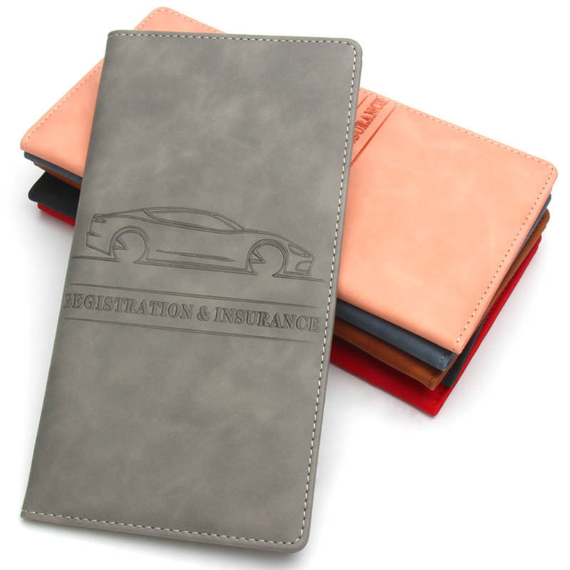 PU Leather Car Registration Insurance Holder for Men, Auto Document Organizer Bag, Driving License Cover & Credit Card