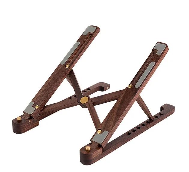 Foldable Wooden Laptop Stand Adjustable Height