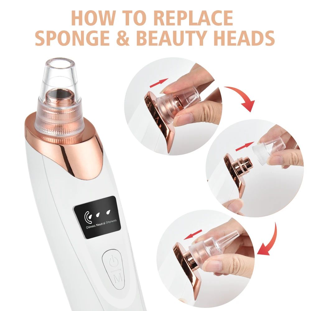 Electric Blackhead Remover Vacuum Deep Pore Facial Cleansing Skin Care Tool
