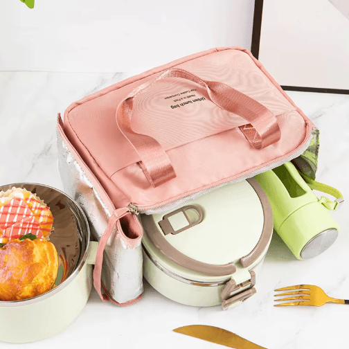 Insulated lunch box bag, student hand-held lunch box bag, high-value office lunch bag, aluminum foil waterproof lunch ba