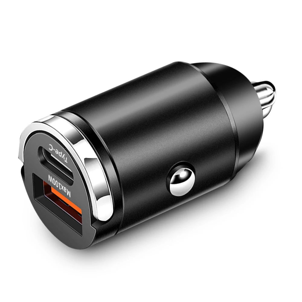Car Accessories Car Charger Type C PD Dual Ports Phone Adapter, For iPhonePro Xiaomi Huawei Samsung