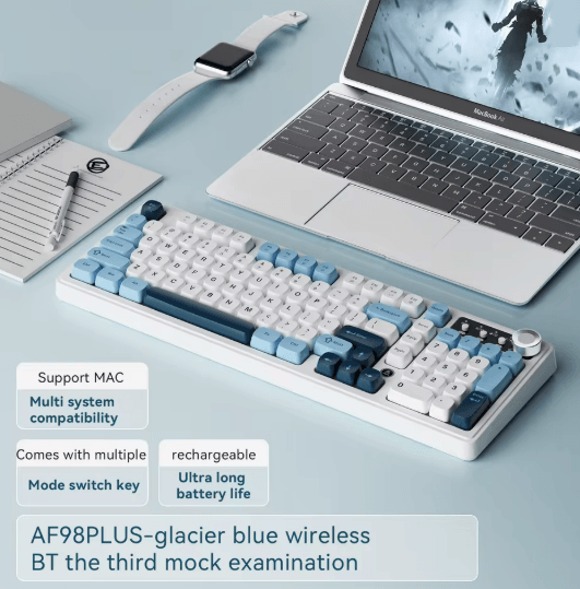 AJAZZ AF98 Wireless RGB Mechanical Feel Keyboard with Three Mode Connectivity