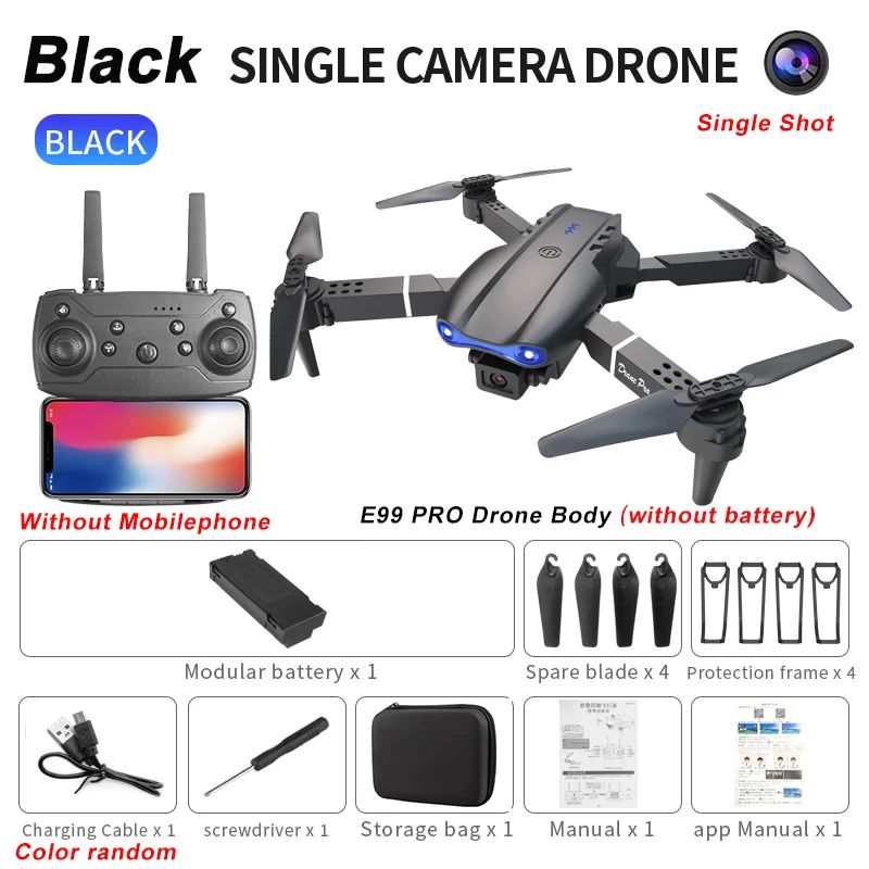 E99Pro 4K WiFi FPV Foldable RC Drone with HD Camera