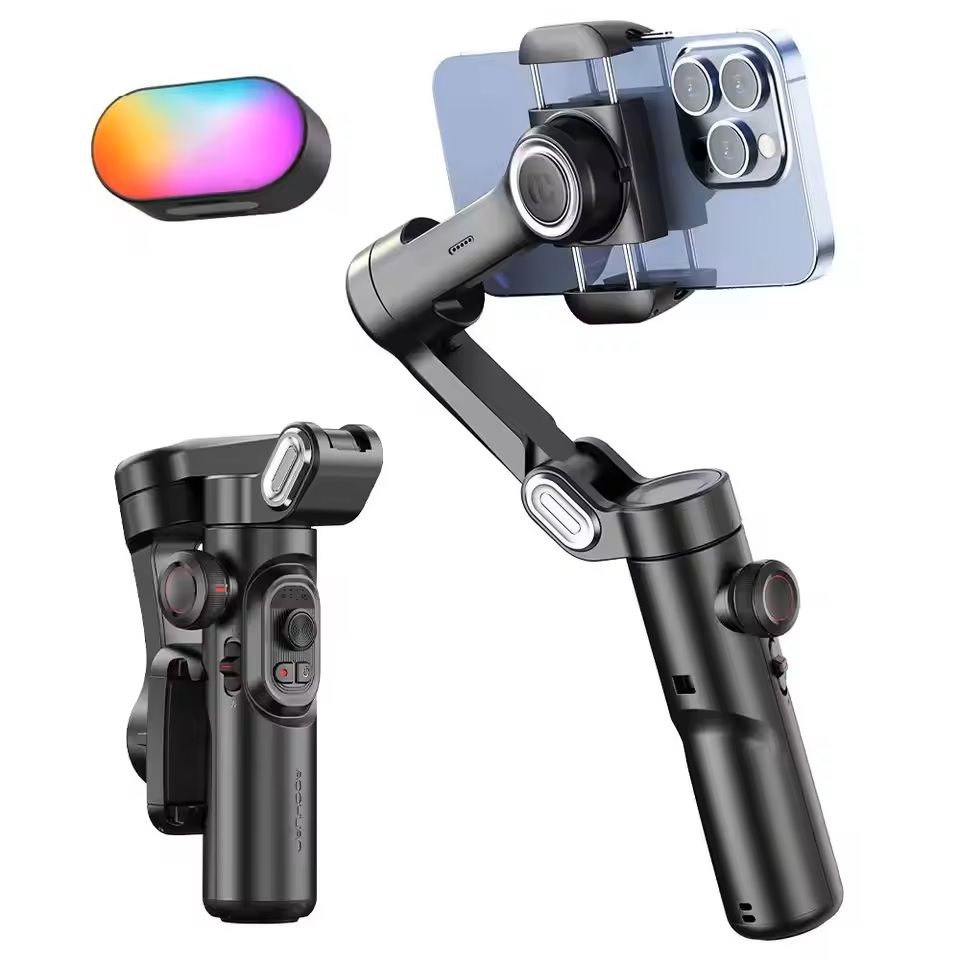 3-Axis Smartphone Gimbal Stabilizer with Face Tracking and Fill Light