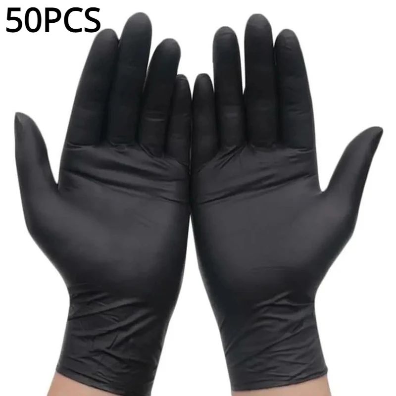 Black Nitrile Disposable Gloves – Thickened Waterproof Cleaning, Tattoo & Hairdressing Gloves