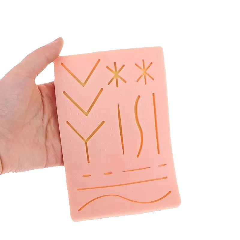 Silicone Skin Pad Suture Training Kit for Surgeon Medical Practice, Traumatic Wound Simulation