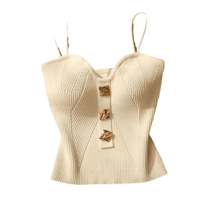 VelaFit Knitted Deep V Neck Tank Top for Summer Styling