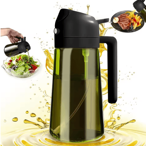 470ML Dark Glass 2-in-1 Olive Oil Sprayer & Dispenser Bottle