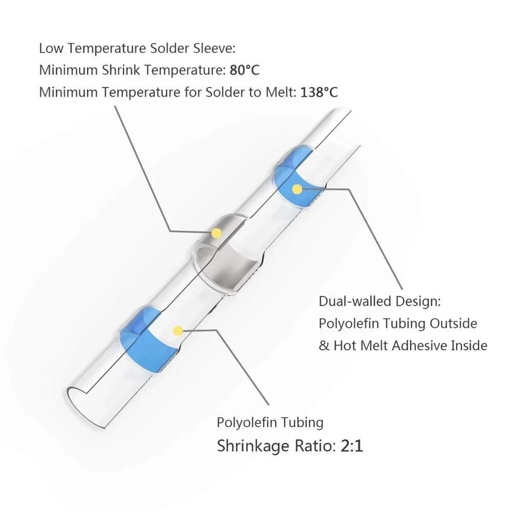 WOZOBUY Heat Shrinkable Waterproof Solder Seal Wire Connectors
