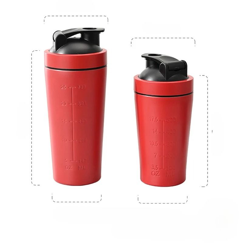 Stainless Steel Protein Shaker Bottle with Mixing Ball Leak Proof Gym Water Bottle