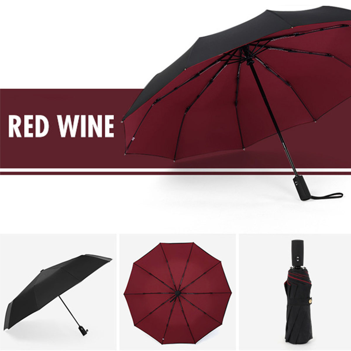 Windproof Double Layer Fully Automatic Umbrella, Durable & Resistant