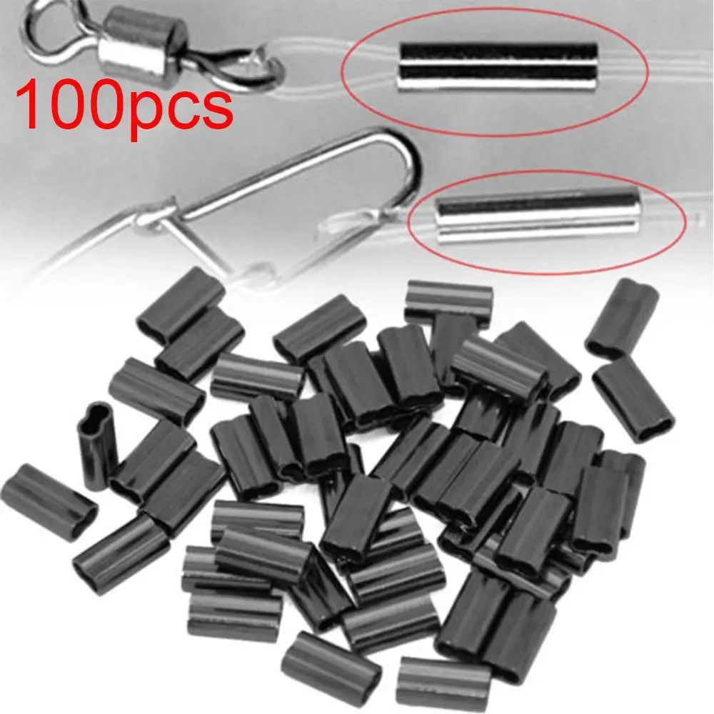 100PCS Fishing Double Barrel Crimp Sleeves Kit