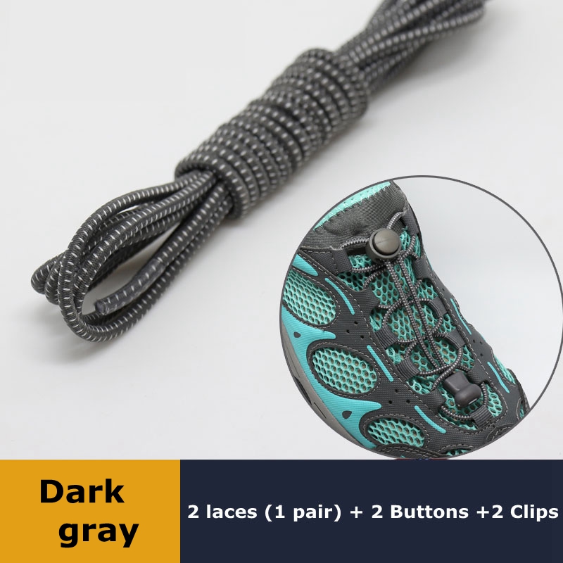 Elastic No Tie Shoelaces, Quick Rubber, Sneakers, Lazy Laces, Round Shoestrings, Stretching Lock