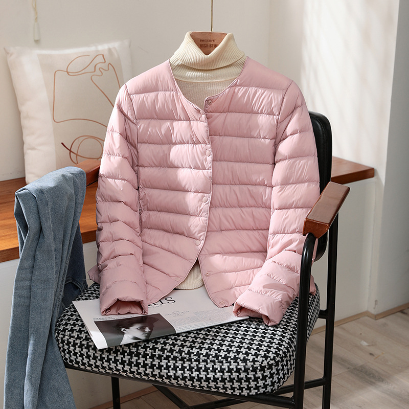 Ultra Lightweight Packable Puffer Coat, Women's Slim Jacket, Warm White Duck Down, Autumn Winter
