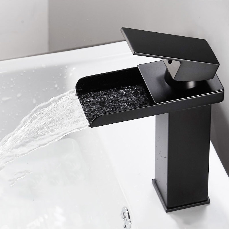 Wide Mouth Stainless Steel Faucet for Bathroom Basin, Hot and Cold Waterfall Above Counter Faucet