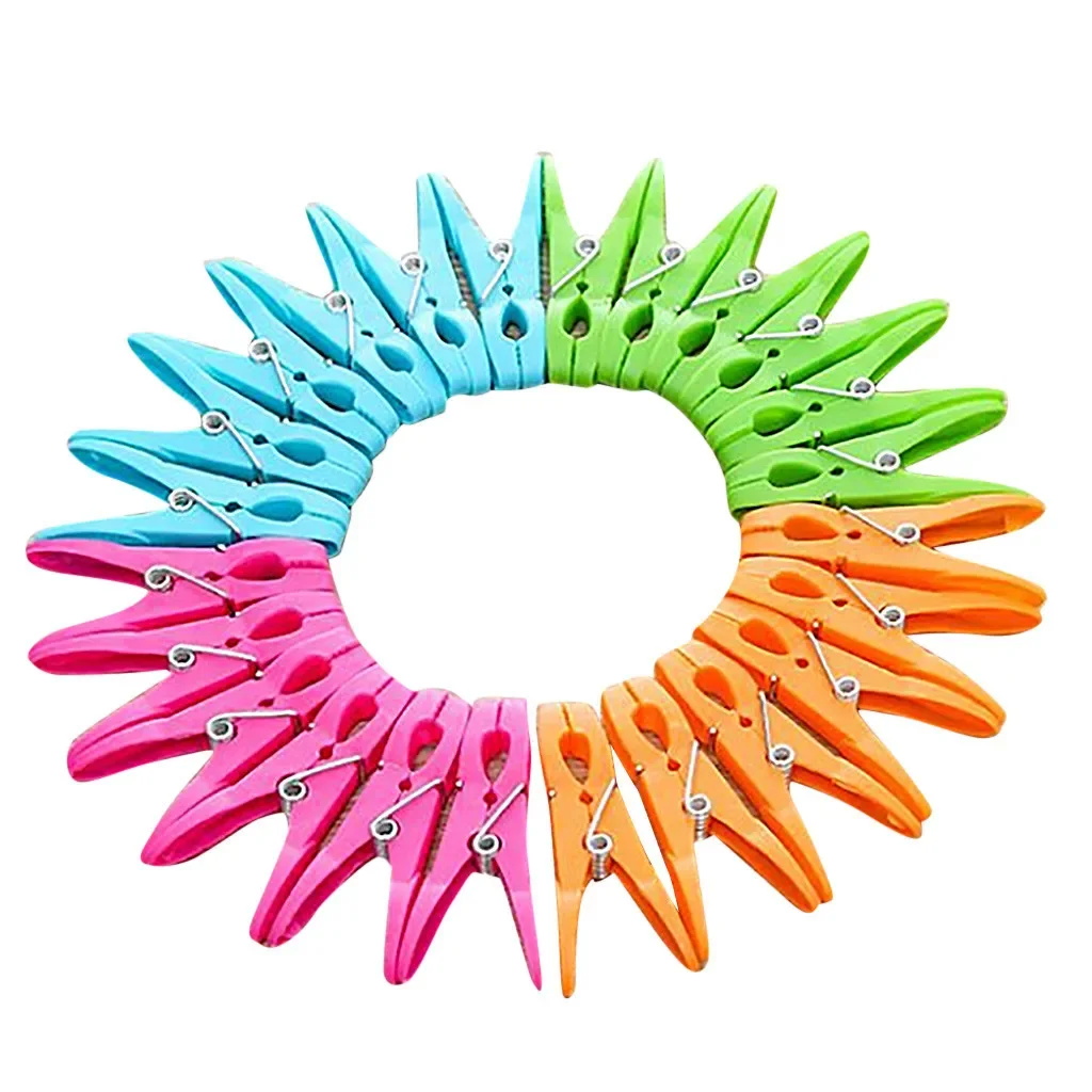 Plastic Laundry Clips - Durable, Multi-Purpose Clothespins for Drying Clothes, Towels, and Food Storage