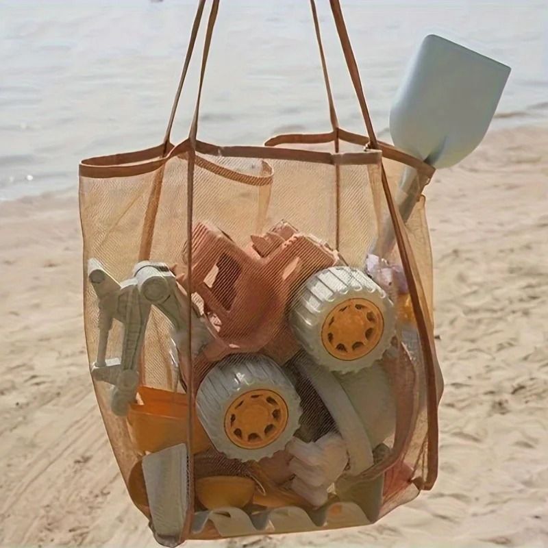 Extra Large Foldable Mesh Tote Bag with Sturdy Handles for Storage and Travel