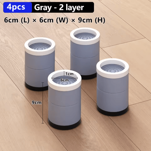 Stackable Furniture Heightening Foot Pads Adjustable Table Cabinet and Bed Leg Risers