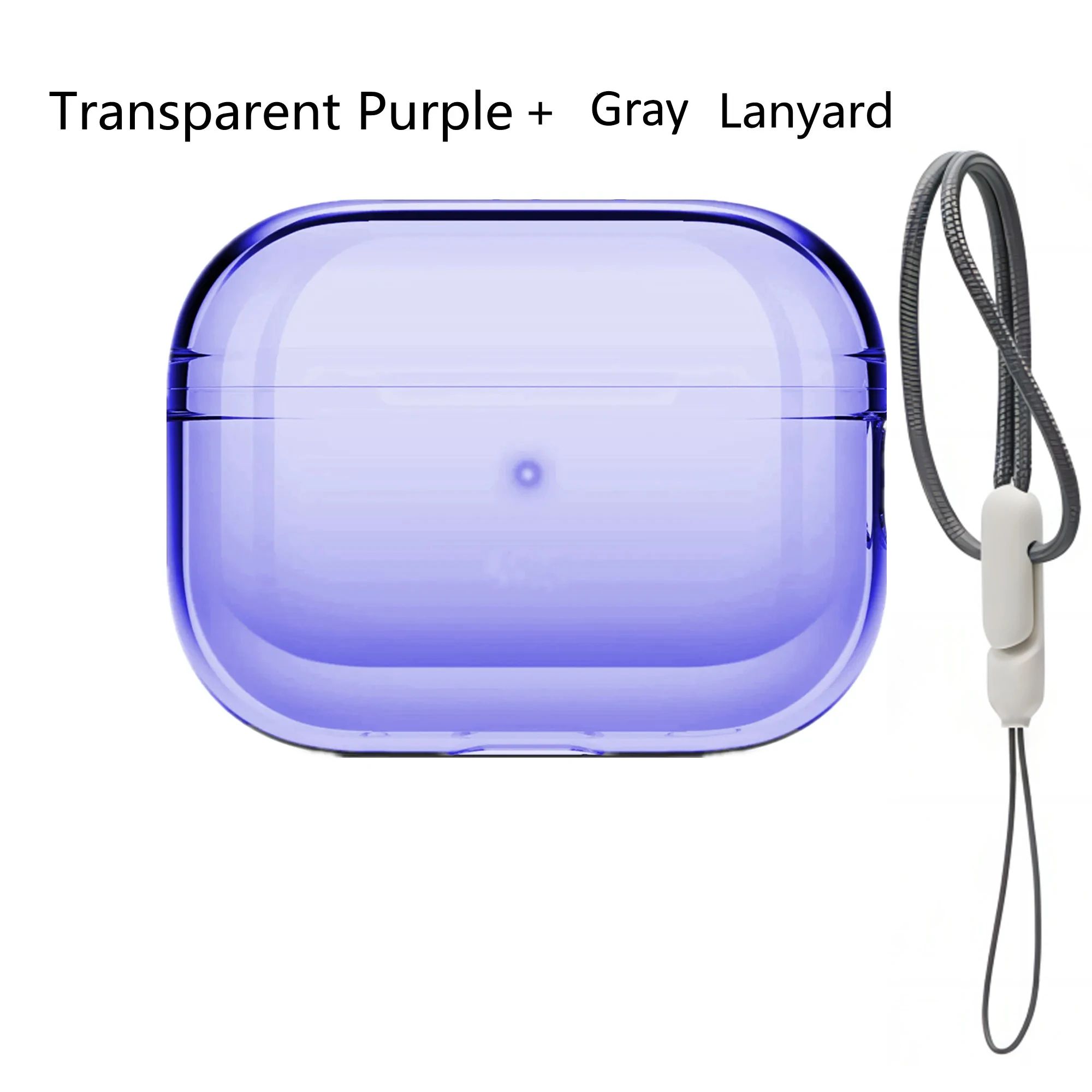Clear Transparent AirPods Pro 2 Protective Case with Lanyard – Shockproof Soft TPU Cover
