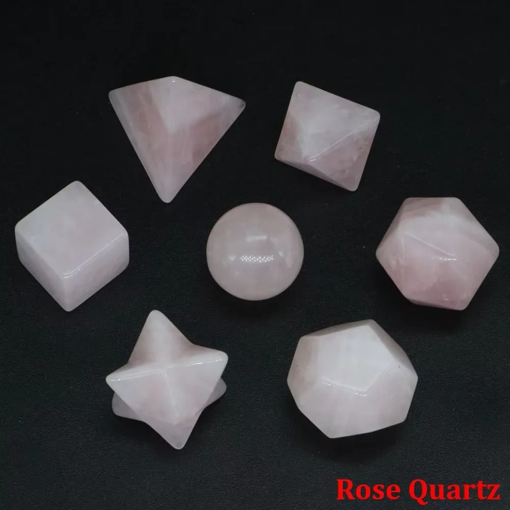 Platonic Solid Crystal Set Sacred Geometry Chakra Healing Reiki Stones