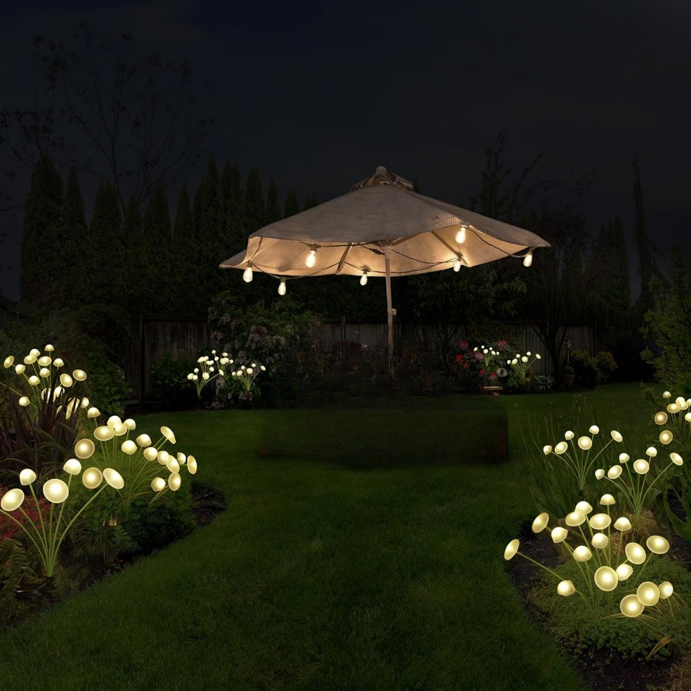 Solar Garden Lights Dual Mode LED Mushroom Lights for Yard & Pathway Waterproof Jellyfish Decor
