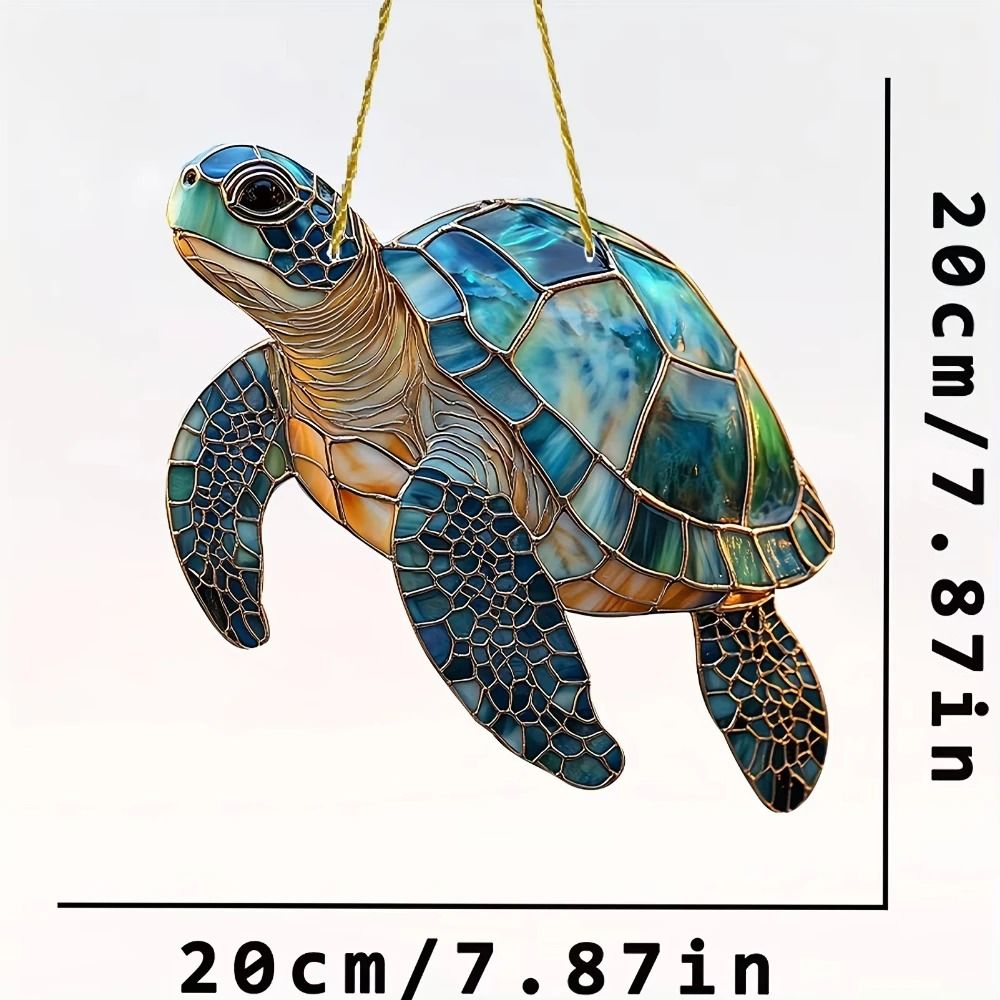 Mythical Fire Phoenix & Turtle Acrylic Sun Catcher