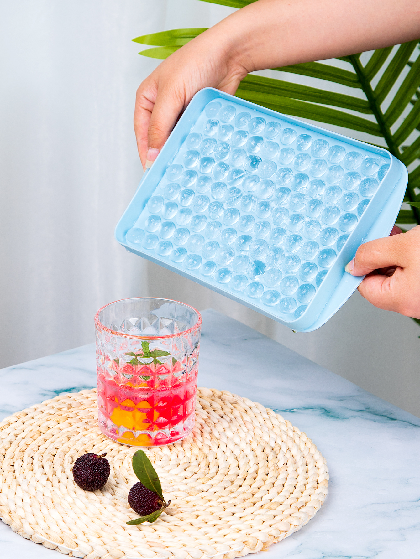 Stackable Silicone Ice Cube Trays with Lids Easy Release Food Grade Freezer Mold
