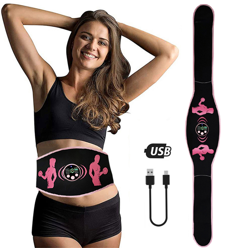 Electric Weight Loss Fitness Body Slimming Massager, Smart EMS Wireless Abs Muscle Stimulator, Abdominal Training Belts