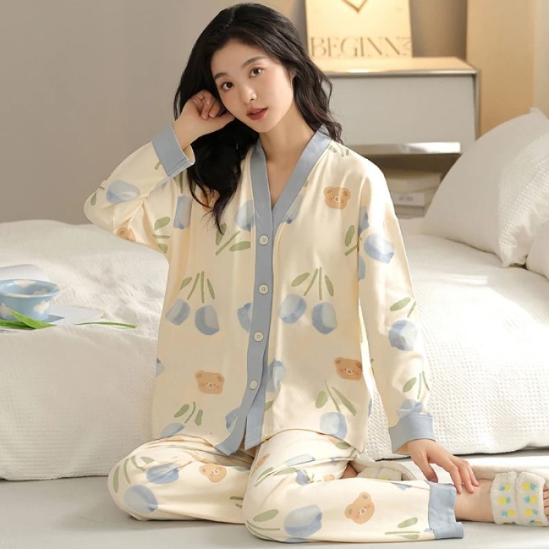 Y2K Cartoon Pajama Set – Fresh Style Spring/Fall Homewear