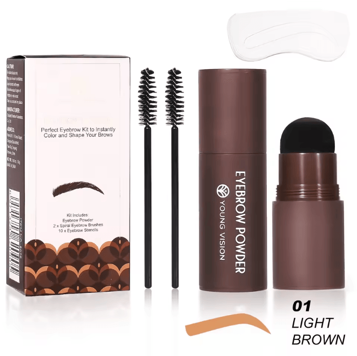 Waterproof Eyebrow Stamp Stencil Kit with 10 Brow Shaping Stencils