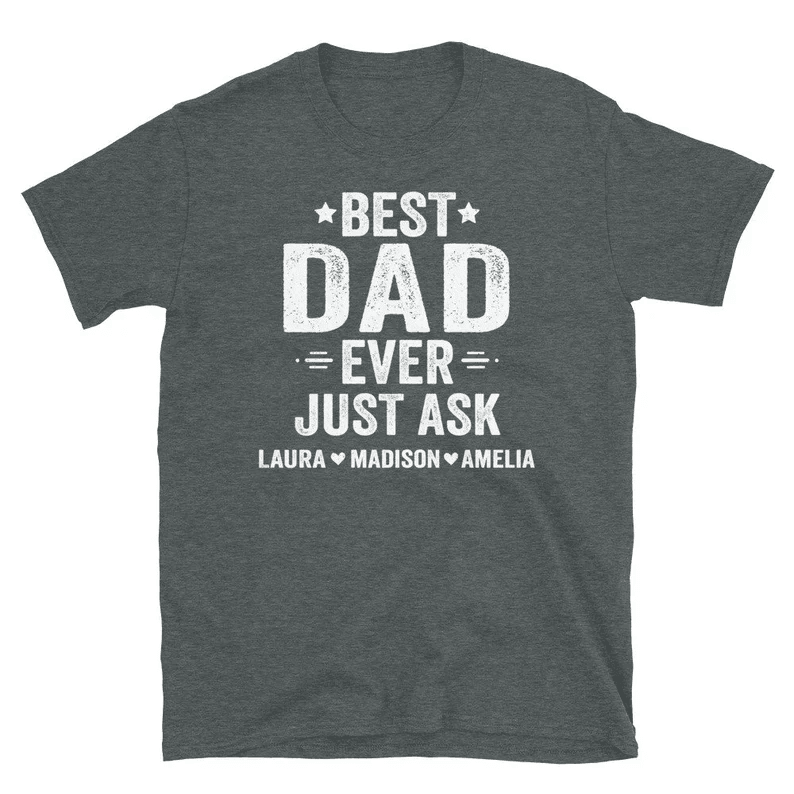 Personalized Best Dad Ever Shirt Custom Fathers Day Gift Dad Shirt with Kids Names