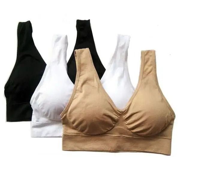 3 Piece Seamless Sports Bra Set with Removable Pads Wireless Plus Size Yoga Fitness Bra