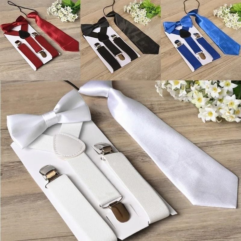 3-Piece Kids Suspenders and Bowtie Set